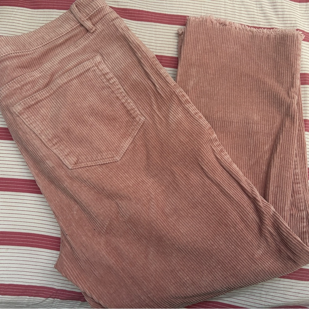 LOFT Women's Pink Corduroy Jeans Sz 12 Raw Hem Like New! - Picture 3 of 12